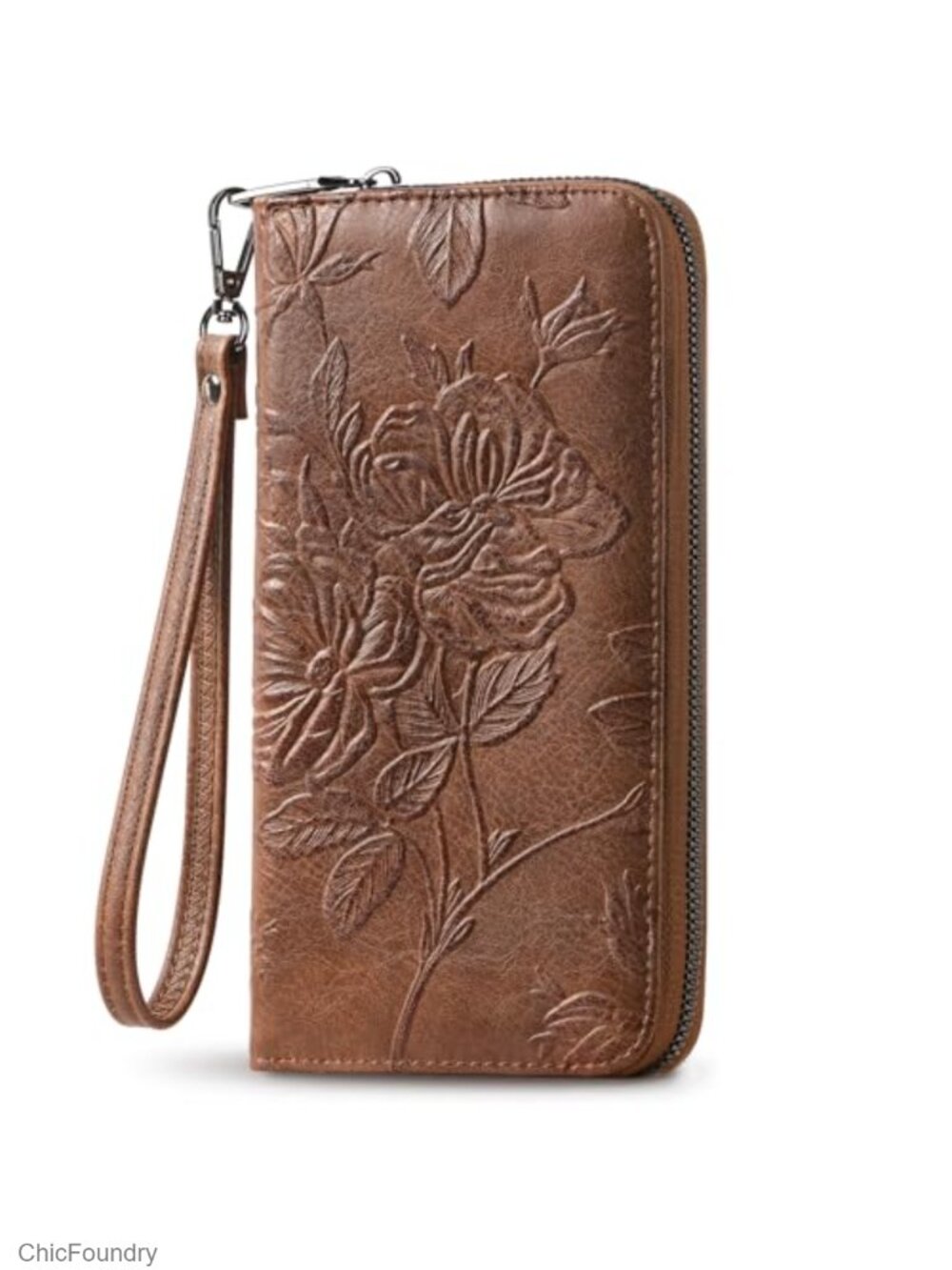 Large Capacity RFID Wristlet Wallet Vegan Leather Clutch for Women, 15 Card